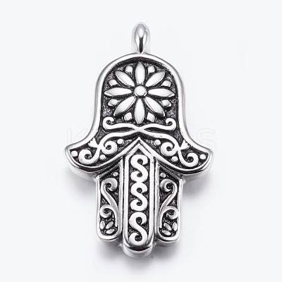 304 Stainless Steel Big Pendants STAS-E424-092AS-1
