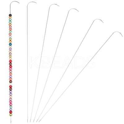 6Pcs Iron Bent Head Beading Needles for Bead Spinner TOOL-BBC0001-12-1
