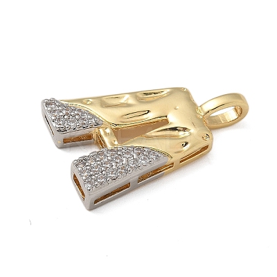 Brass Micro Pave Cubic Zirconia Pendants KK-B126-02G-A-1
