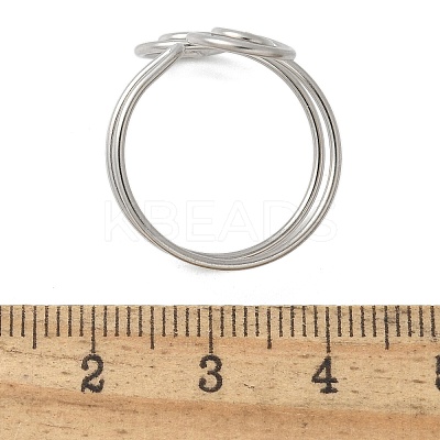 304 Stainless Steel Round Wrap Open Cuff Rings for Women Men LS-RJEW-Z071-02A-P-1