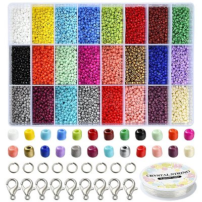 DIY 8/0 Glass Seed Beads Stretch Bracelet Making Kits DIY-YW0001-95-1