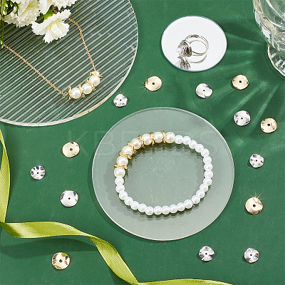 40Pcs 4 Styles Brass Spacer Beads KK-GO0001-34-1