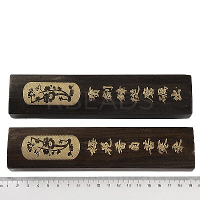 (Defective Closeout Sale: Blurred Font)Wood Chinese Calligraphy Paper Weight Cast AJEW-XCP0002-41-1