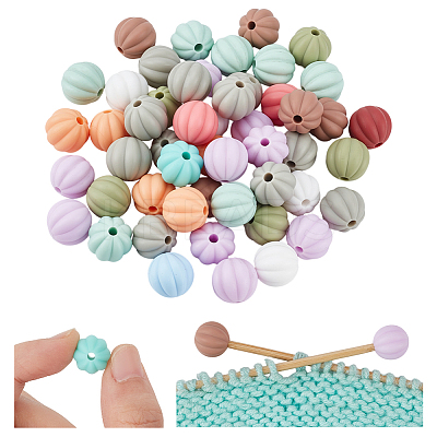 50Pcs Food Grade Silicone Focal Beads SIL-NB0001-52A-1