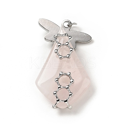 Natural Rose Quartz Pendants G-C246-04P-1