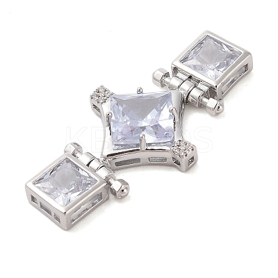 Brass Micro Pave Clear Cubic Zirconia Multi-Strand Links KK-S388-33P-1