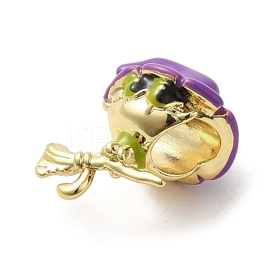Halloween Brass Enamel European Beads KK-A203-04A-G-1