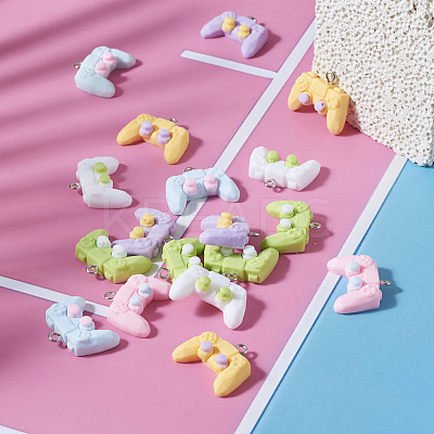 24Pcs 6 Colors Opaque Resin Pendants RESI-TA0003-34-1