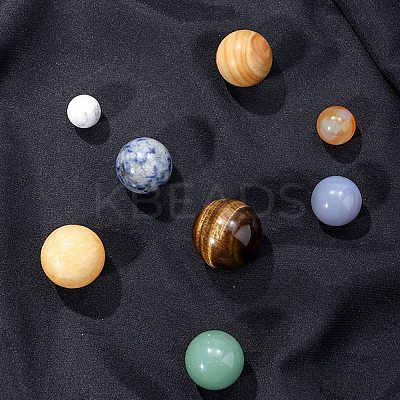 Natural Gemstone Eight Planets of the Solar System Display Decorations G-F734-13-1