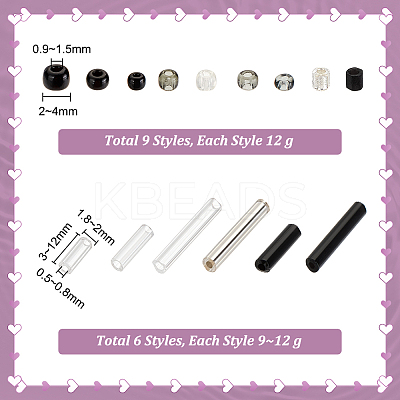 15 Style Glass Seed Round & Bugle Beads SEED-PH0001-86-1