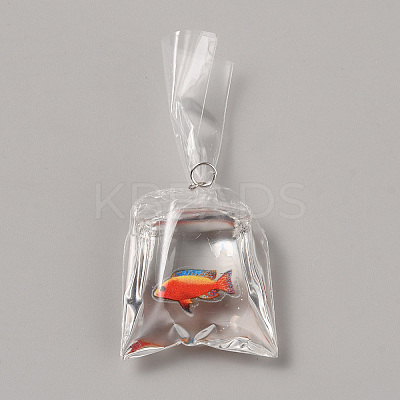 Transparent Resin Big Pendants RESI-TAC0018-28D-1