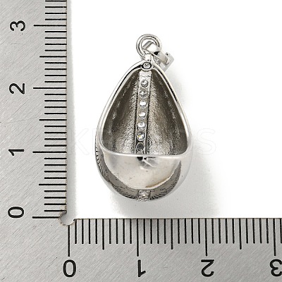 Rack Plating Brass Micro Pave Clear Cubic Zirconia Pendants KK-E114-02P-02-1