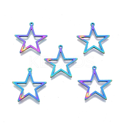 Ion Plating(IP) 201 Stainless Steel Pendants STAS-N098-096M-1