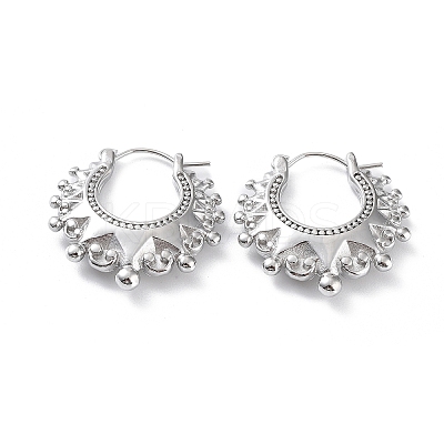 Non-Tarnish 304 Stainless Steel Hoop Earrings EJEW-H115-36P-1