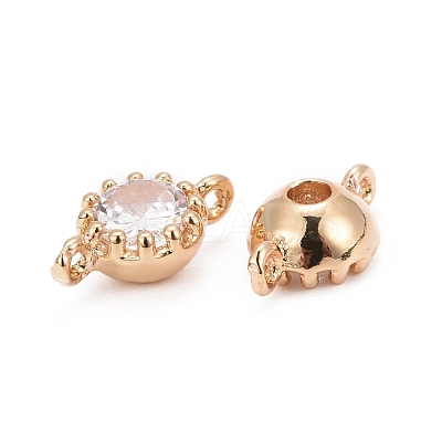 Flower Brass Micro Pave Cubic Zirconia Links ZIRC-L054-09KCG-NR-1