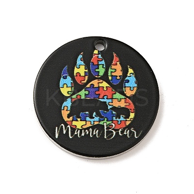 Non-Tarnish Autism Awareness Theme 201 Stainless Steel Pendants STAS-J041-02D-1