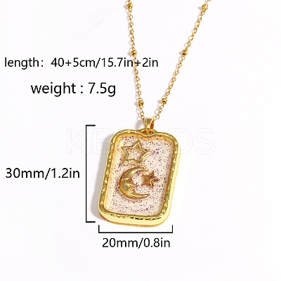 Brass & Epoxy Resin Glitter Powder Pendant Necklaces for Women WG08644-01-1