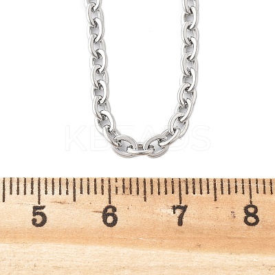 Tarnish Resistant Classic Plain 304 Stainless Steel Mens Womens Cable Chain Necklace Making STAS-P045-03P-1
