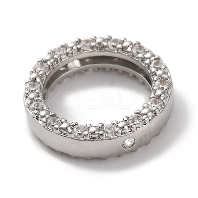 Rack Plating Brass with Cubic Zirconia Bead Frame KK-S406-09C-P-1