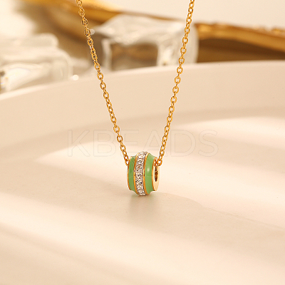 Round with Rhinestone Pendant Necklaces VA3109-2-1