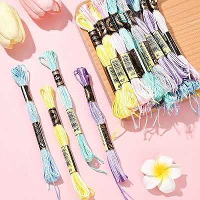 24 Skeins 6 Colors 6-Ply Polyester Embroidery Floss OCOR-FS0001-04-1