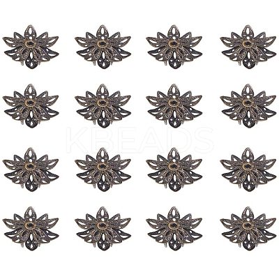 Brass Flower Bead Caps KK-PH0004-24AB-1
