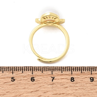 Adjustable Brass Micro Pave Cubic Zirconia Finger Rings CU-CBABA66-03G-1