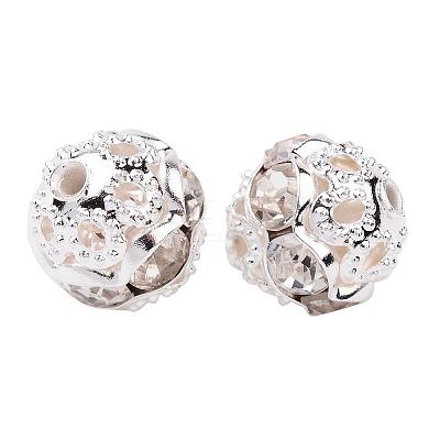 Brass Rhinestone Beads RB-JP0001-8mm-01S-1