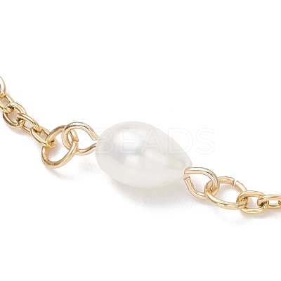 Natural Cultured Freshwater Pearl Link Bracelets BJEW-JB12504-1