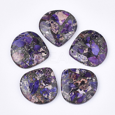 Synthetic Gold Line Regalite/Imperial Jasper/Sea Sediment Jasper Pendants G-S329-042A-1