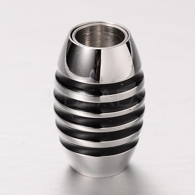 Barrel 304 Stainless Steel Magnetic Clasps with Glue-in Ends STAS-I045-14-1