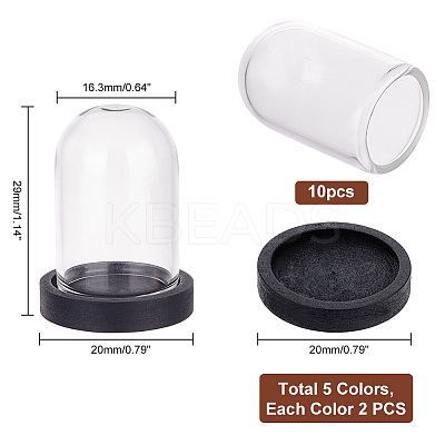 10Pcs Mini Glass Domes AJEW-PH0004-32B-1