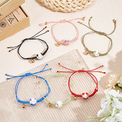 6Pcs 6 Colors Bell Charm Bracelets Set BJEW-AN0001-74-1