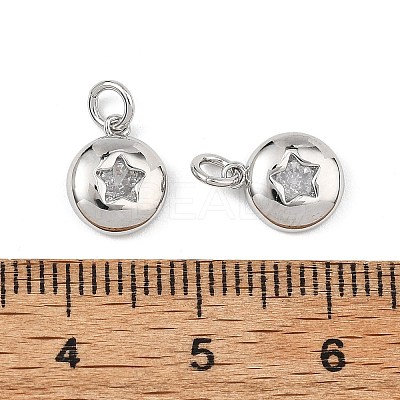 SHEGRACE Brass Clear Cubic Zirconia Charms XGRQ3P174-593P-1