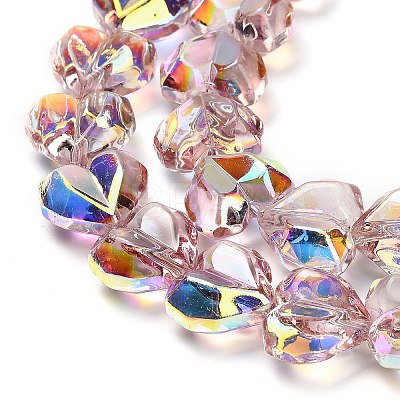 Electroplate Transparent Glass Beads Strands EGLA-B012-AB08-1