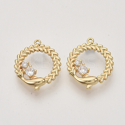 Brass Cubic Zirconia Links connectors X-KK-N216-06-1