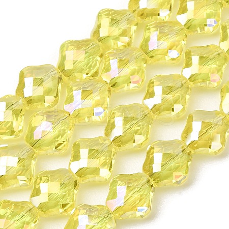 Electroplate Transparent Glass Beads Strands GL-CBA7A17-02A-04-1