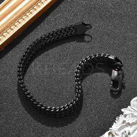 304 Stainless Steel Wheat Chain Bracelets for Men Women BJEW-Q038-01EB-1