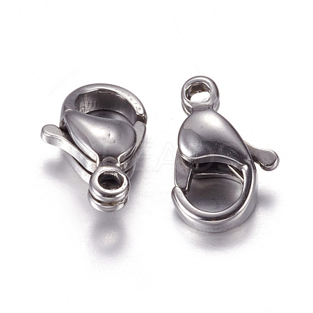304 Stainless Steel Lobster Claw Clasps X-STAS-G035-C-1