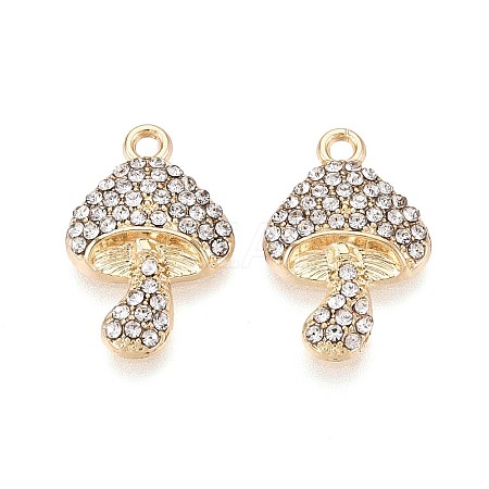 Rack Plating Alloy Rhinestone Pendants PALLOY-T091-26A-G-1