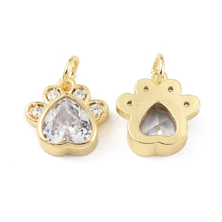 Rack Plating Brass Micro Pave Cubic Zirconia Charms KK-C021-07G-1