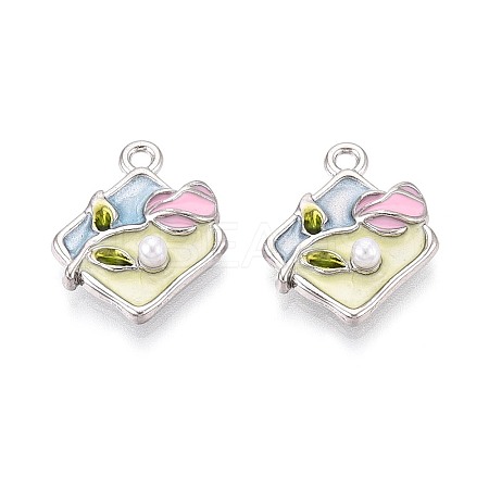 Rack Plating Alloy Enamel Pendants ENAM-N065-03P-1