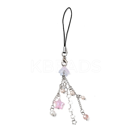 Glass & Acrylic Mobile Straps HJEW-SW00079-04-1