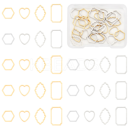 32Pcs 8 Styles 304 Stainless Steel Linking Rings STAS-UN0060-54-1