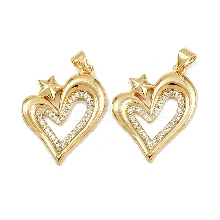 Brass Micro Pave Cubic Zirconia Pendants KK-C132-03I-G-1