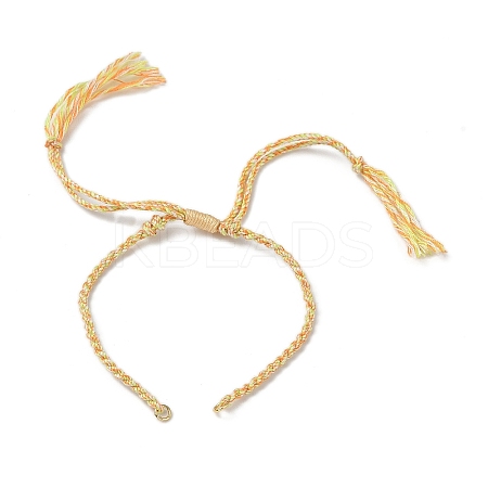 Braided Cotton Cord Bracelet Making MAK-L043-02G-03-1