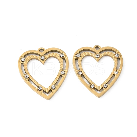 304 Stainless Steel Rhinestone Pendants STAS-Z122-50G-1