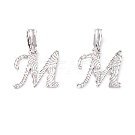 Rack Plating Eco-Friendly Brass Letter Pendants KK-K265-02P-M-1
