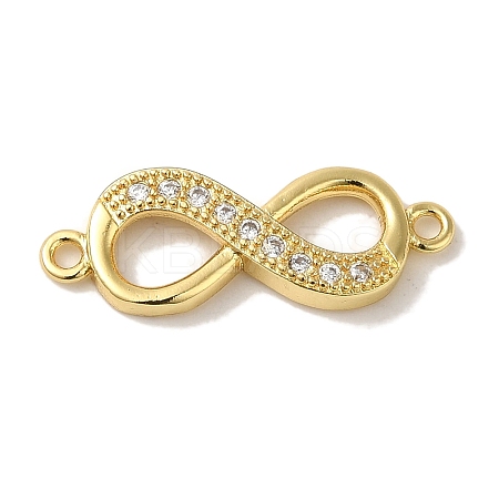 Rack Plating Brass Micro Pave Cubic Zirconia Links KK-P267-23G-02-1