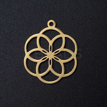 Ion Plating(IP) 304 Stainless Steel Filigree Charms A-STAS-T049-T671-2-1